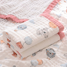Load image into Gallery viewer, Fluffy Muslin Cotton Baby Blankets with Kids Print
