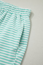 Load image into Gallery viewer, Pink Stripe Oversize Mock Neck Sweatshirt and Shorts Set
