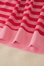Load image into Gallery viewer, Pink Stripe Puff Short Sleeve T Shirt Matching Shorts Set
