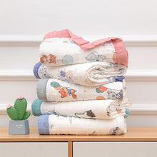 Load image into Gallery viewer, Fluffy Muslin Cotton Baby Blankets with Kids Print
