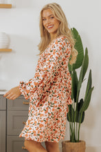 Load image into Gallery viewer, Black Floral Deep V Neck Smocked Bust Bubble Sleeve Babydoll Dress
