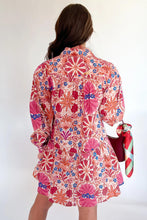 Load image into Gallery viewer, Red Fall Flower Print Long Sleeve Mini Dress
