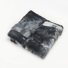 Load image into Gallery viewer, Ultra-Plush Black Tie Dye Fur Blanket
