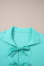 Load image into Gallery viewer, Moonlight Jade Bow Front Bracelet Sleeve Collared Side Pocket Shift Mini Dress
