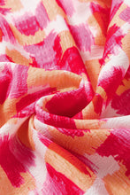 Load image into Gallery viewer, Pink Abstract Print Frilly Neck Sleeveless Mini Dress
