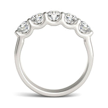 Load image into Gallery viewer, AGI Certified 1 1/4 CTW Round Lab Grown Diamond (G/VS) Five Stone Anniversary Band in 14K White Gold
