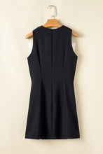 Load image into Gallery viewer, Black Contrast Bowknot Applique Crew Neck Sleeveless Mini Dress
