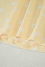 Load image into Gallery viewer, Yellow Exposed Seam Detail Polka Dot Loose Tee Drawstring Shorts Set
