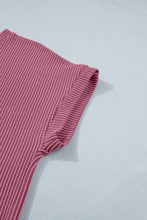 Load image into Gallery viewer, Pitaya Pink Twisted Ribbed Loose Tee Drawstring Elastic Waist 2pcs Short Set

