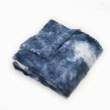 Load image into Gallery viewer, Ultra-Plush Blue Tie Dye Fur Blanket
