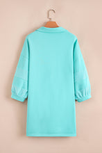 Load image into Gallery viewer, Moonlight Jade Bow Front Bracelet Sleeve Collared Side Pocket Shift Mini Dress
