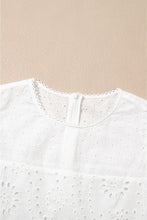 Load image into Gallery viewer, White Floral Eyelet Embroidered Sleeveless Shift Dress
