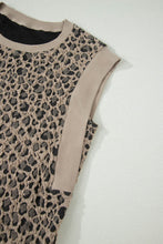 Load image into Gallery viewer, Khaki Leopard Textured Sleeveless Mini Dress with Pockets
