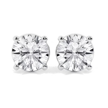 Load image into Gallery viewer, AGI Certified 6 CTW Lab Grown Diamond Stud Earrings in 14K White or Yellow Gold – G VS Round Cut
