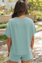 Load image into Gallery viewer, Phalaenopsis Ribbed Textured Knit Loose Fit Tee and Shorts Set
