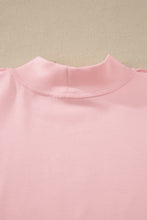 Load image into Gallery viewer, Yellow Cream Solid Color Exposed Seam Mock Neck Oversize Tee Casual Shorts 2pcs Outfit
