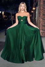Load image into Gallery viewer, Strapless A-Line Satin Keyhole Dress

