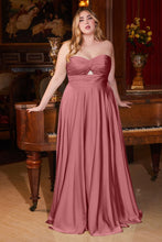 Load image into Gallery viewer, Satin Strapless Keyhole A-Line Dress Curve
