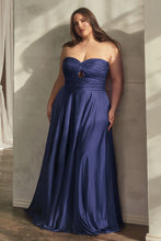 Load image into Gallery viewer, Satin Strapless Keyhole A-Line Dress Curve
