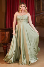 Load image into Gallery viewer, Satin Strapless Keyhole A-Line Dress Curve
