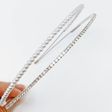 Load image into Gallery viewer, Pearls And Diamond Duo Headband
