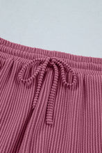 Load image into Gallery viewer, Pitaya Pink Twisted Ribbed Loose Tee Drawstring Elastic Waist 2pcs Short Set
