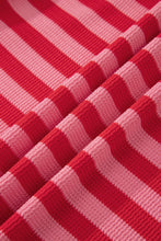 Load image into Gallery viewer, Pink Stripe Puff Short Sleeve T Shirt Matching Shorts Set
