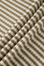 Load image into Gallery viewer, Brown Stripe Breathable Textured Knit Short 2pcs Set
