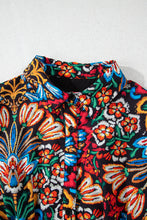 Load image into Gallery viewer, Multicolour Floral Puff Short Sleeve Shirt Mini Dress
