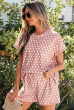 Load image into Gallery viewer, Brown Polka Dot Print Short Set
