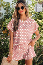 Load image into Gallery viewer, Brown Polka Dot Print Short Set
