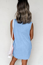 Load image into Gallery viewer, Beau Blue Mineral Wash Tank Mini Dress with Pockets
