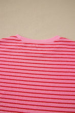 Load image into Gallery viewer, Rose Stripe Side Split Knit Tee Drawstring Shorts Set
