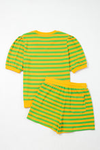 Load image into Gallery viewer, Pink Stripe Puff Short Sleeve T Shirt Matching Shorts Set
