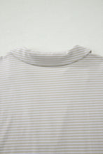Load image into Gallery viewer, Sky Blue Stripe Dolman Sleeve Polo Shirt and Drawstring Shorts Set
