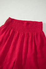 Load image into Gallery viewer, Black Textured Square Neck Top and Shirred High Waist Shorts Set
