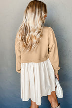 Load image into Gallery viewer, Rose Red Sweatshirt Poplin Mini Dress
