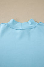 Load image into Gallery viewer, Yellow Cream Solid Color Exposed Seam Mock Neck Oversize Tee Casual Shorts 2pcs Outfit
