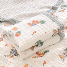 Load image into Gallery viewer, Fluffy Muslin Cotton Baby Blankets with Kids Print

