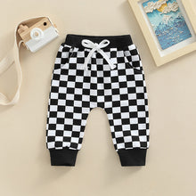 Load image into Gallery viewer, Checkerboard Print Casual Baby Trousers for Toddlers
