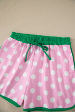 Load image into Gallery viewer, Sky Blue Polka Dot Contrast Edge Casual Short Set
