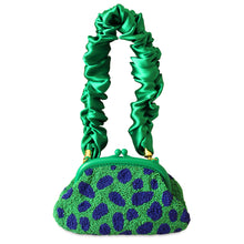 Load image into Gallery viewer, the Arnoldi Jade Clutch Bag In Lush Green &amp; Blue
