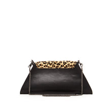Load image into Gallery viewer, Black Leather Clutch Bag Leopard Unique Evening Purse Women's Handbag
