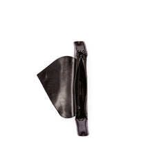 Load image into Gallery viewer, Black Leather Clutch Bag Leopard Unique Evening Purse Women's Handbag

