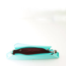 Load image into Gallery viewer, Leather Clutch Bag Turquoise Evening Purse Unique Women's Handbag
