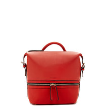 Load image into Gallery viewer, Red Leather Backpack Purse Convertible Crossbody Bag
