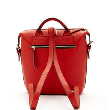 Load image into Gallery viewer, Red Leather Backpack Purse Convertible Crossbody Bag
