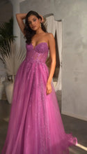Load image into Gallery viewer, Strapless Layered Tulle Ball Gown
