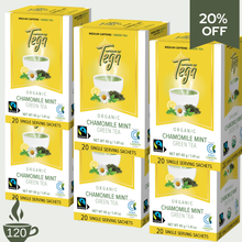Load image into Gallery viewer, Chamomile Mint Green Tea w. Citrus Organic Fairtrade 20ct
