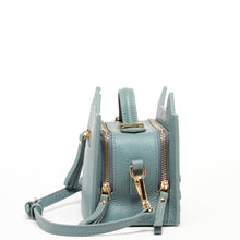 Load image into Gallery viewer, Leather Cat Purse Crossbody Bag Mineral Blue
